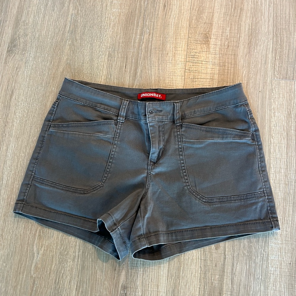 UNIONBAY Gray High Waist Shorts with Stretch